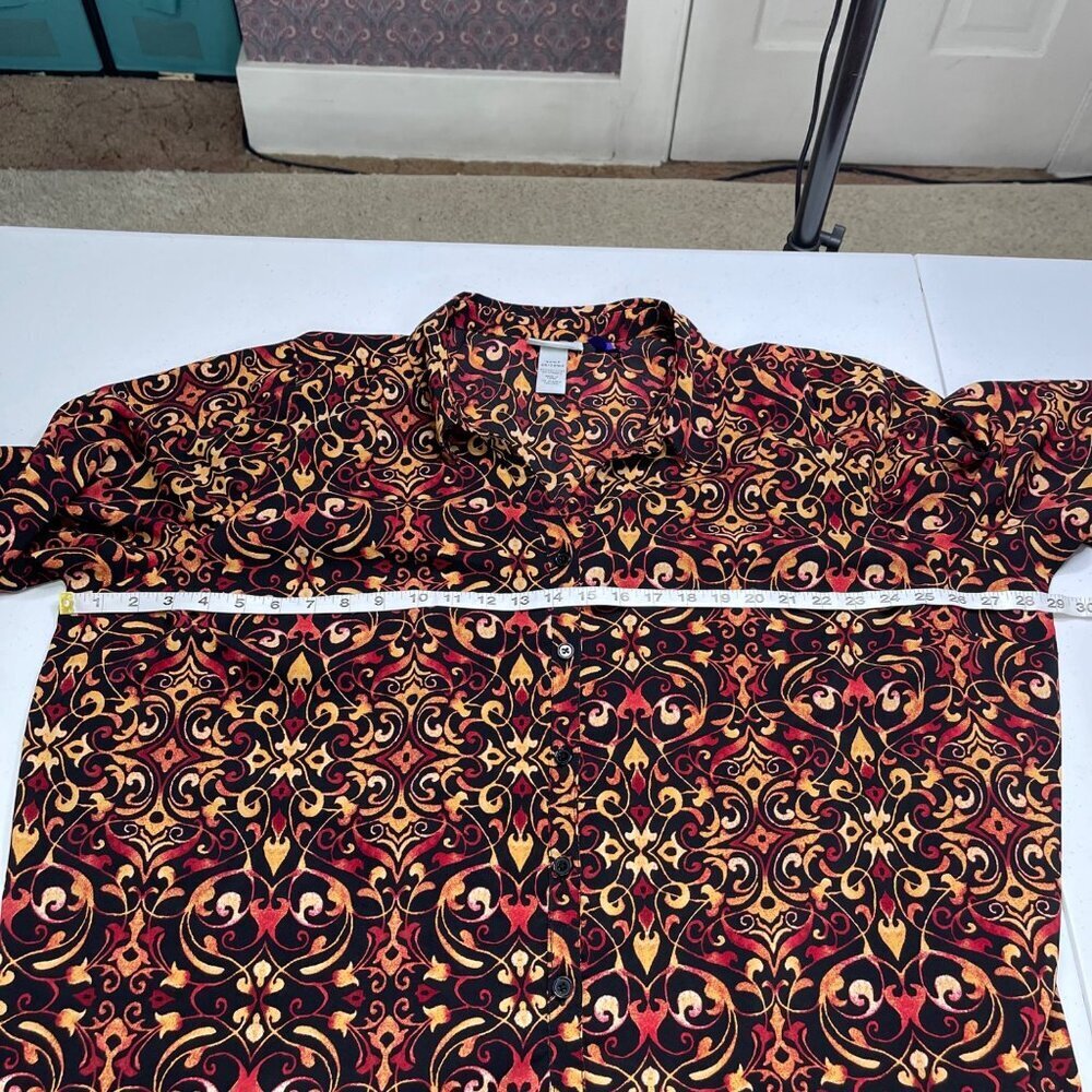 Catherines Geometric Print Button Front Blouse Wo… - image 6